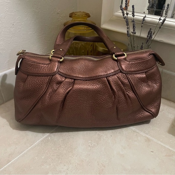 Cole Haan Handbags - COLE HAAN- bronzed metallic leather purse -EUC